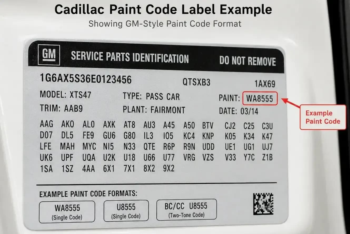 Cadillac Paint Codes Look Like